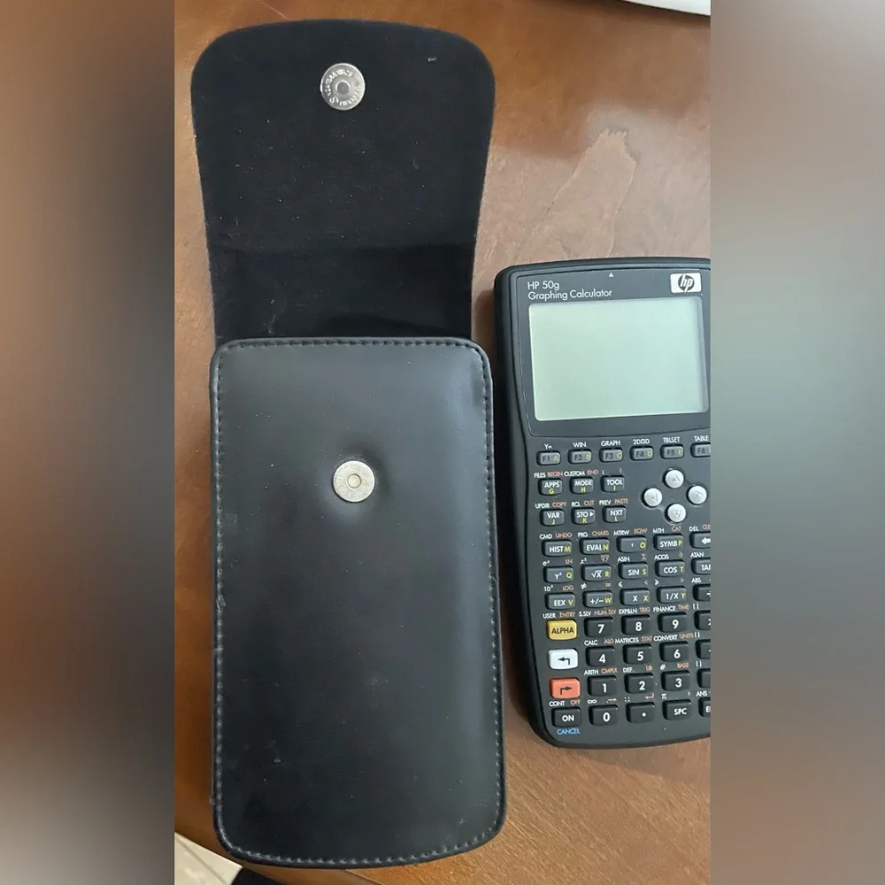 EUC- Hewlett Packard HP 50g Graphing Calculator with Genuine Leather Case